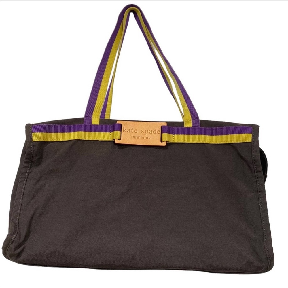Kate Spade Brown Canvas Tote Duffle Bag